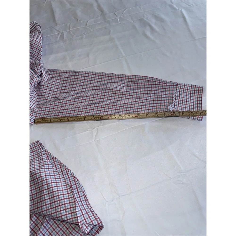 Peter Millar Summer Comfort Men's Medium Long Sleeve Plaid Button Up Collared